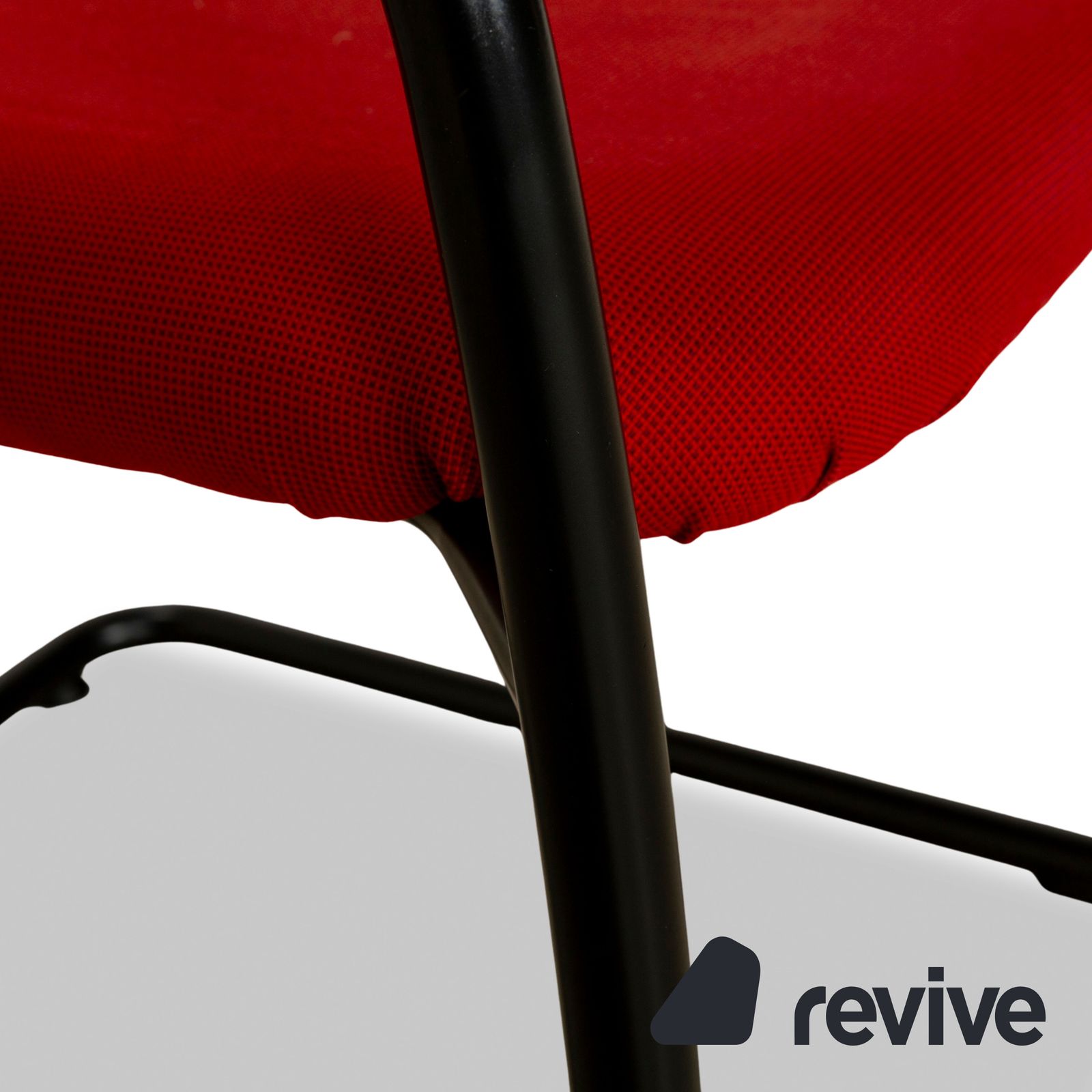 Lot de 6 chaises Vitra Visavis en tissu, rouge et noir photo Mobilier