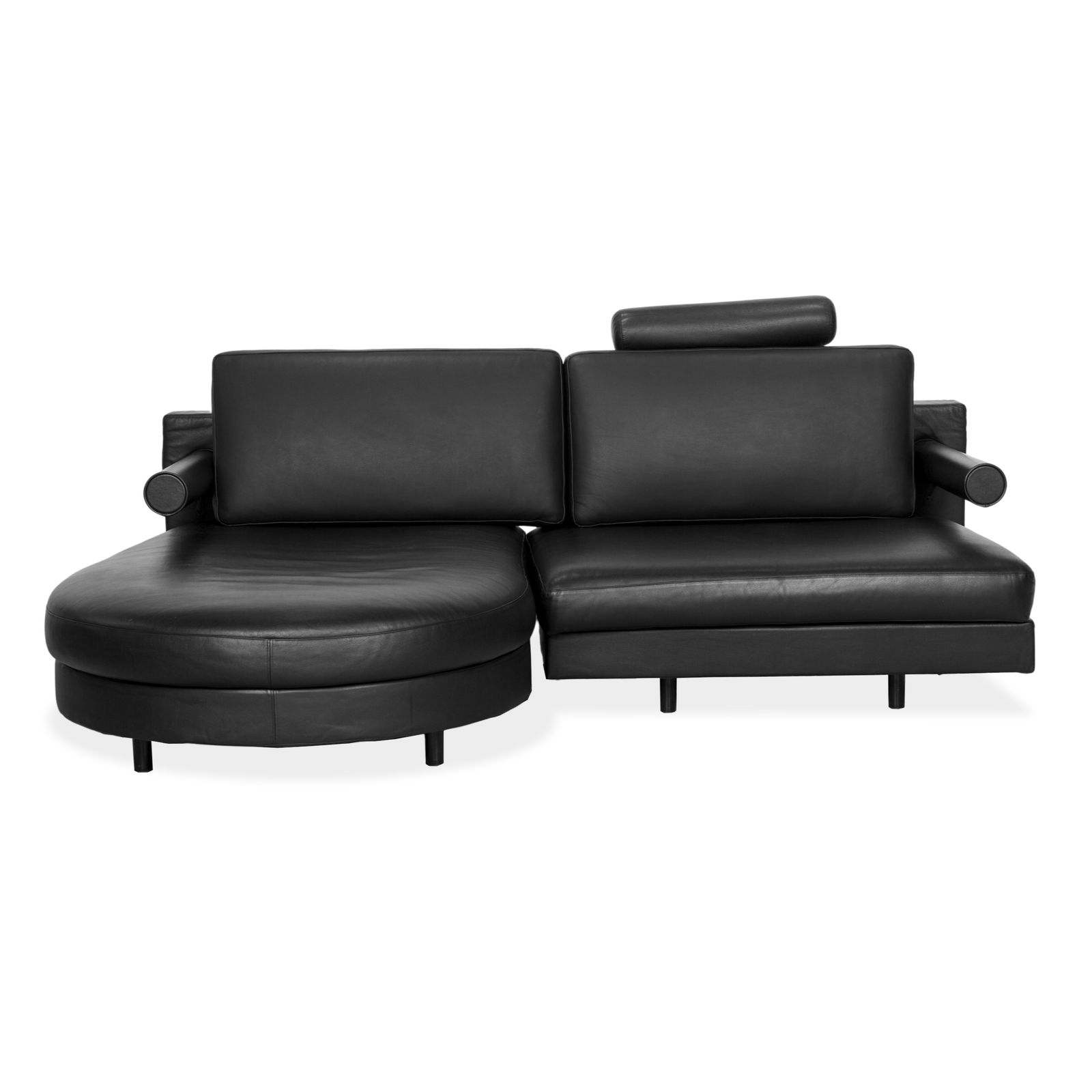 B&B Italia Sity Leather Corner Sofa Black
