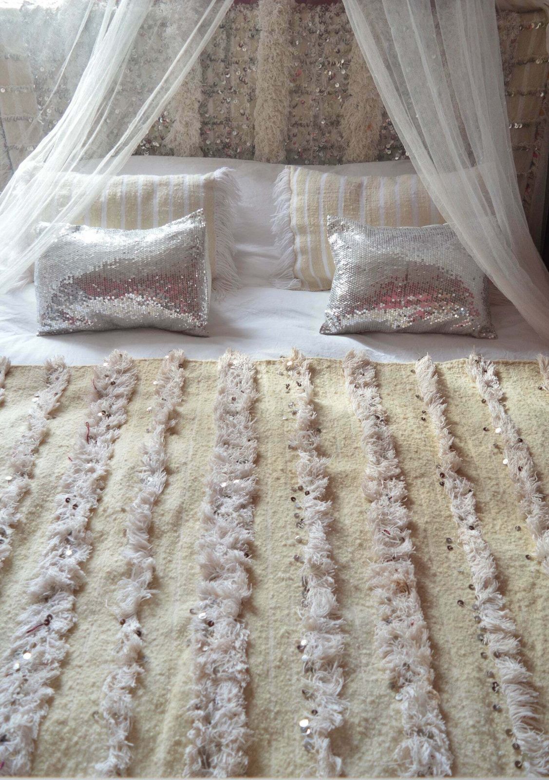 Vintage Moroccan Wedding Blanket Throw photo for sale