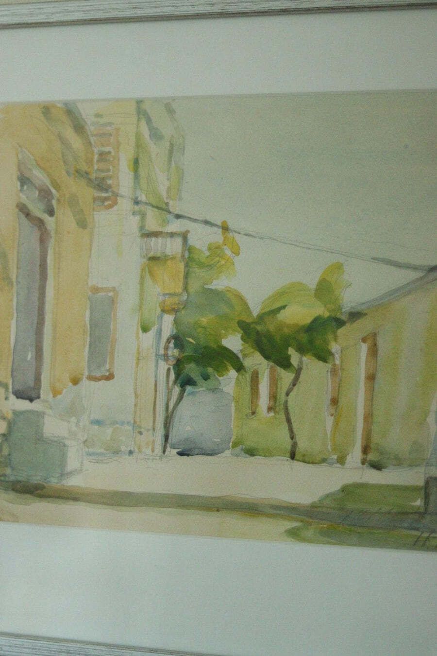 Original Swedish Street Scene Painting "Street" By H. Blomberg – Vintage & Framed | 46 × 36 Cm / 18.1 × 14.2 In photo 125.0