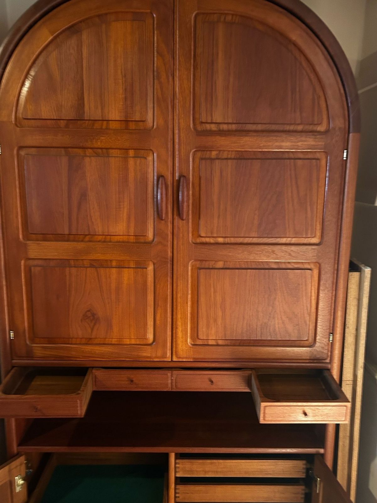 Danish Teak Living Room Arched Cabinet Mid Century Dylund photo Furniture