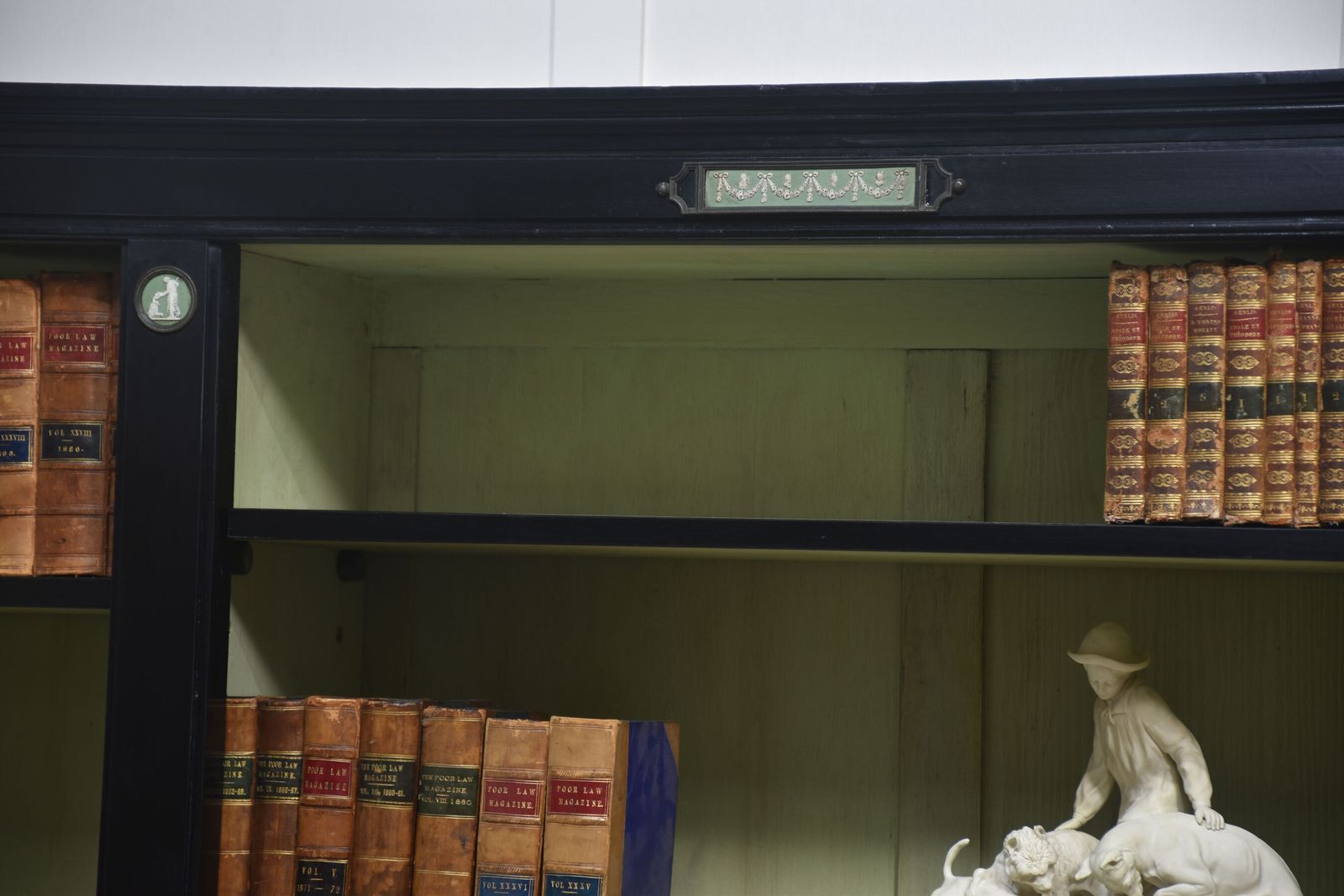 Pair Of Ebonised Wedgwood Open Bookcases photo furniture