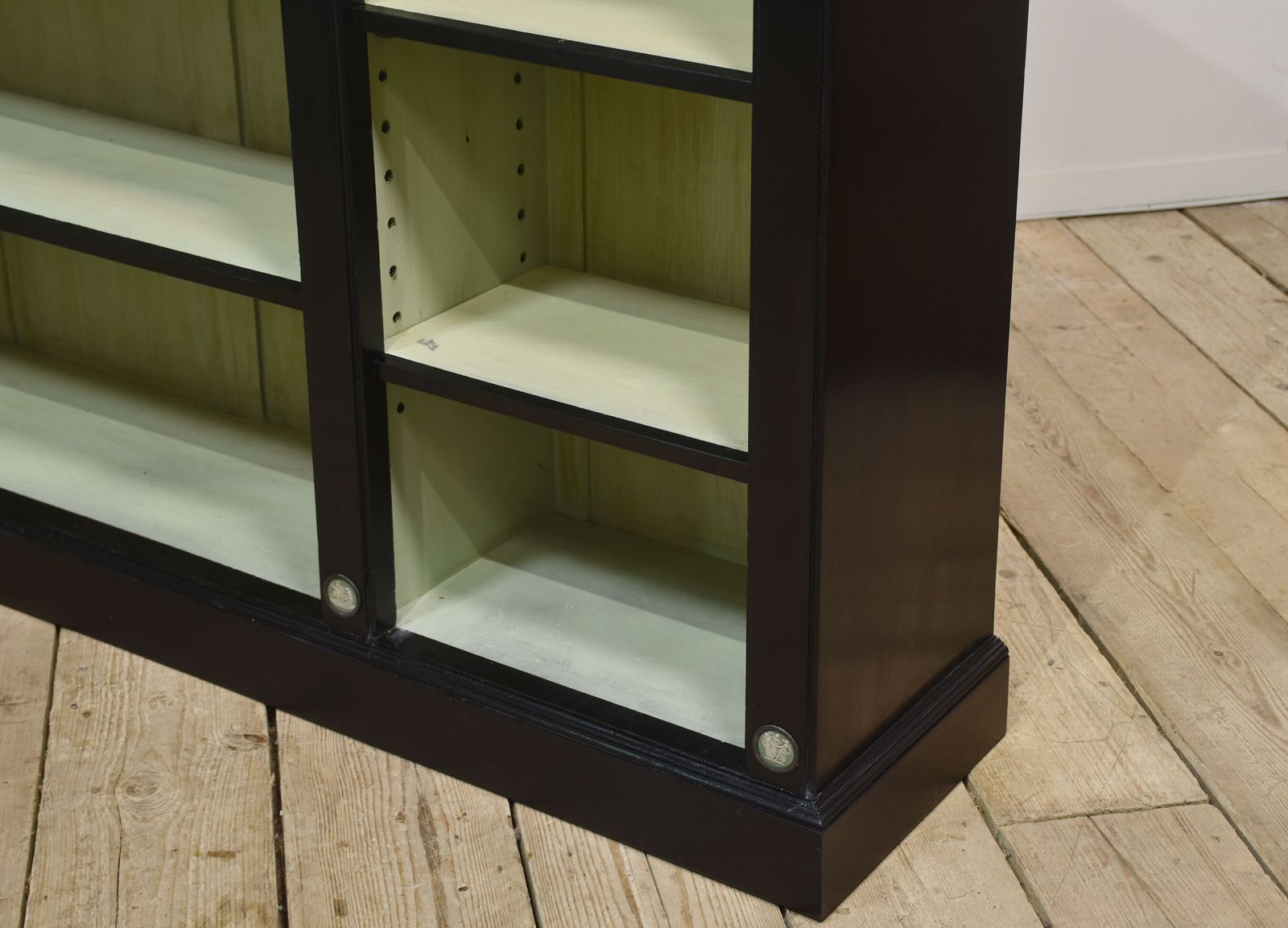 Pair Of Ebonised Wedgwood Open Bookcases photo vinterior