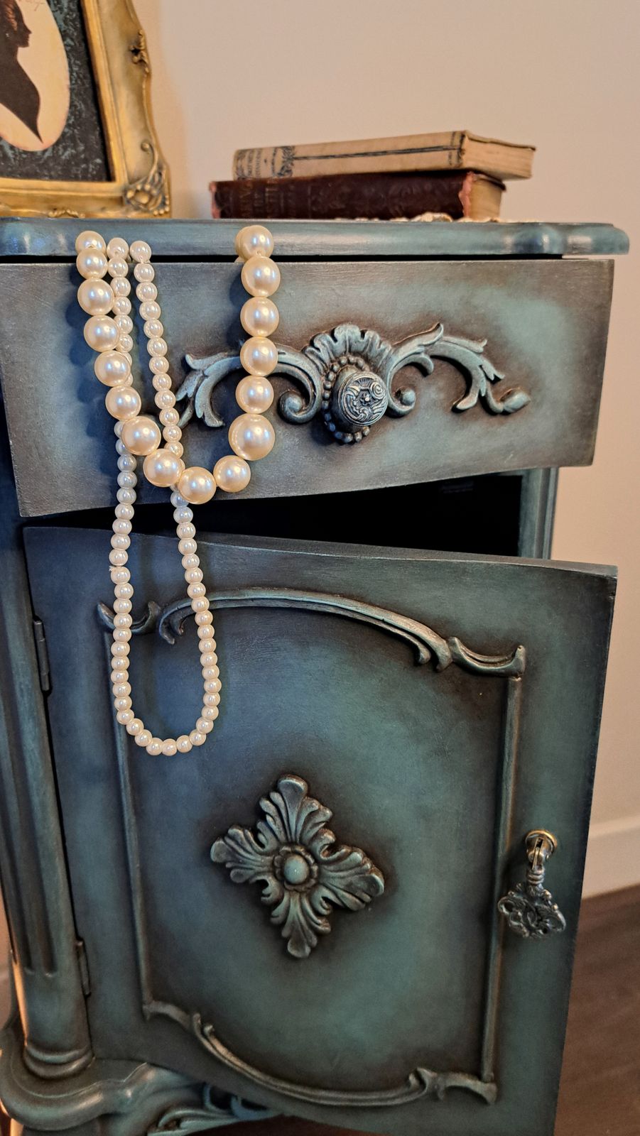 French Style Vintage Bedside Table Nightstand – Timeless Character, Thoughtful Craftsmanship photo for sale