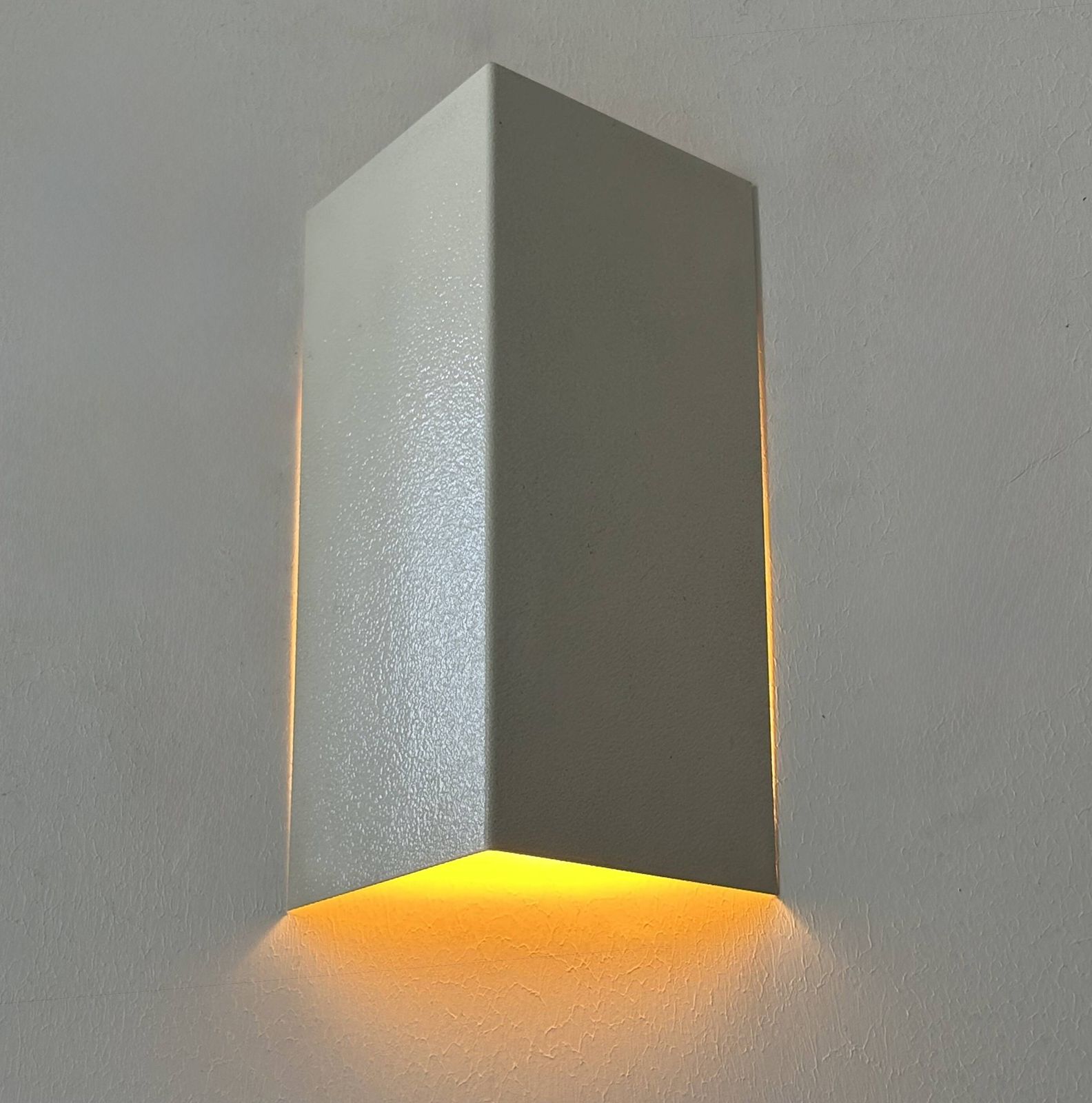 Pair Of Vintage Wall Lights, Matte White Metal, France 1970. photo furniture