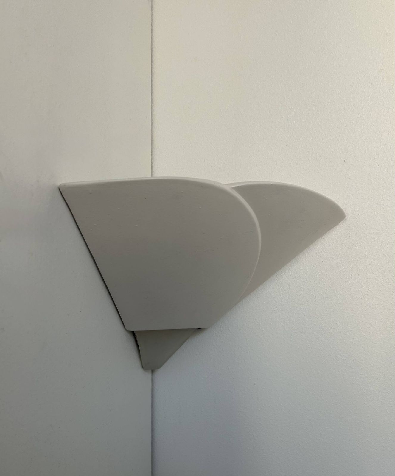 Vintage Corner Wall Light, Plaster And Sandblasted Glass, France 1970 photo for sale