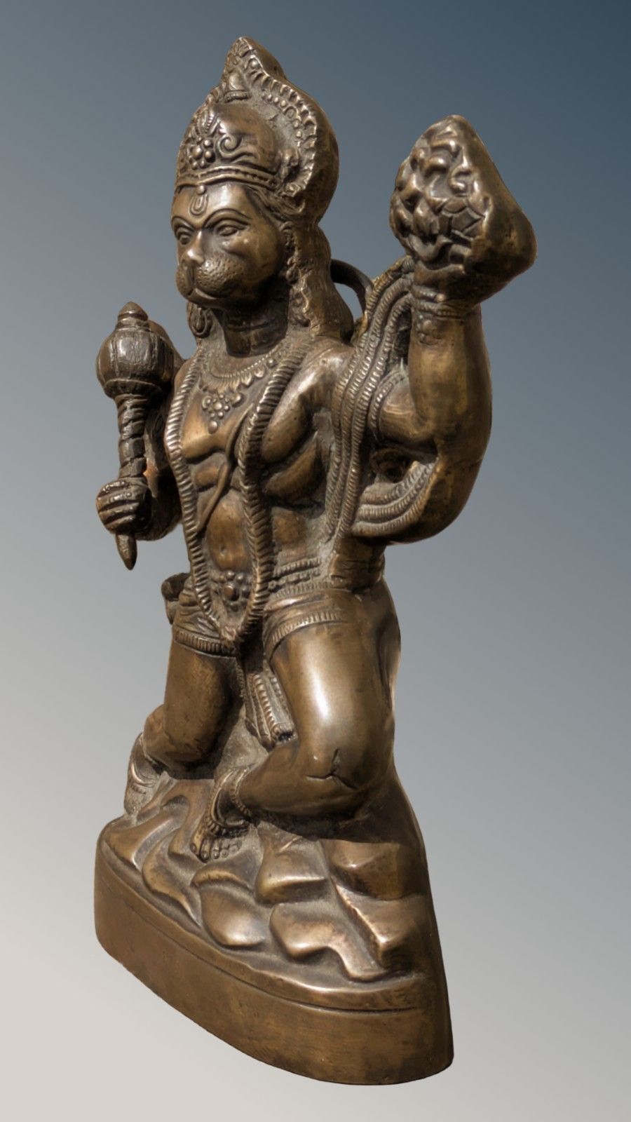 Antique Bronze Statue Hanuman With Sanjivani Parvat photo Art