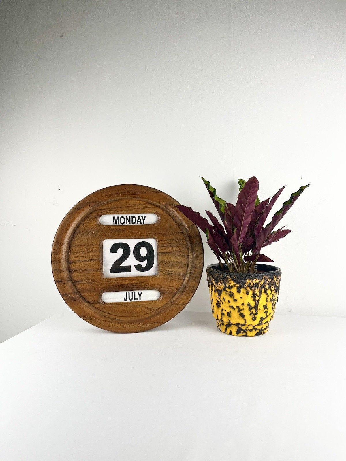 photo furniture Beautiful Mid Century Perpetual Calendar, British 1960s
