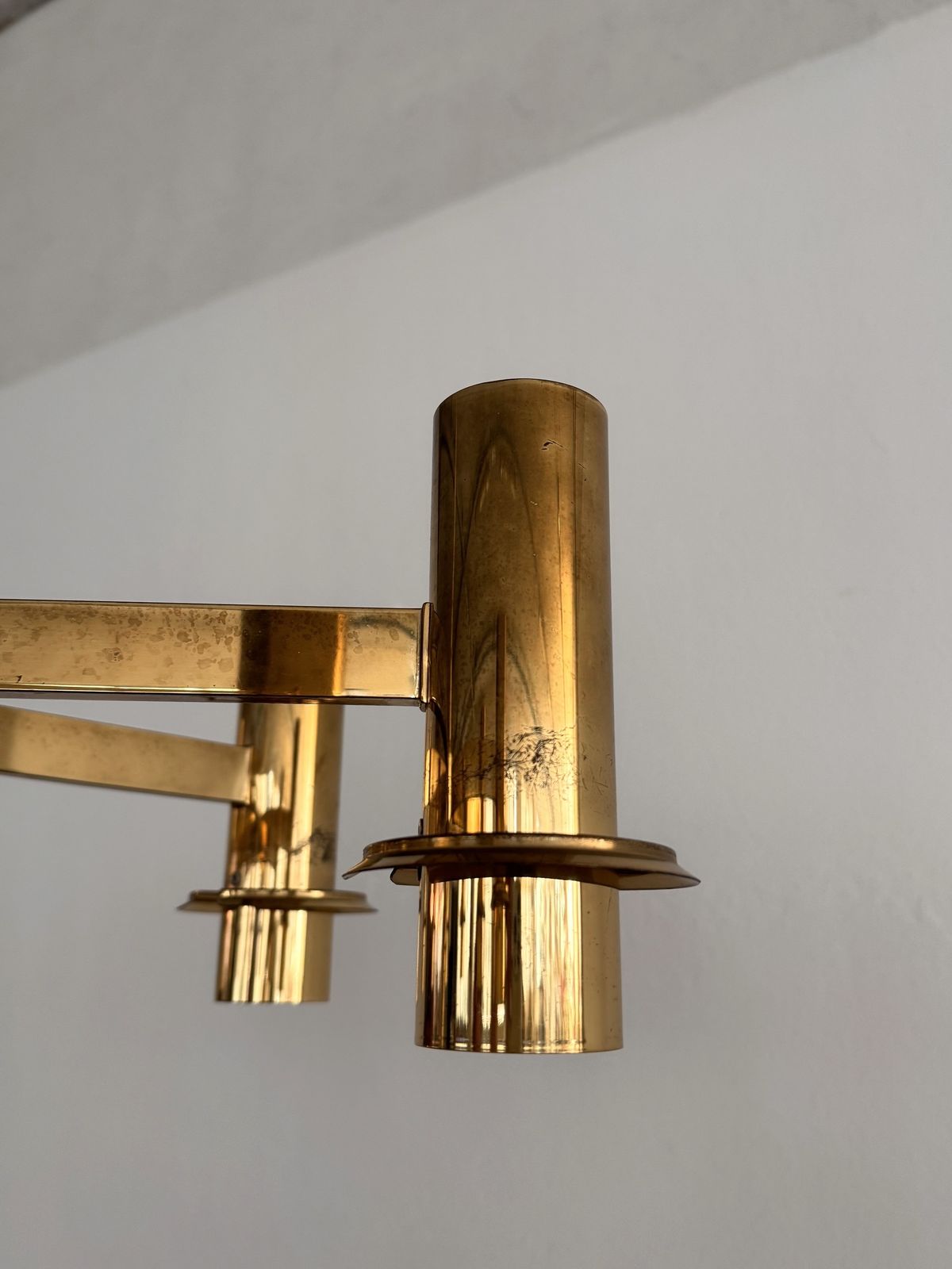 photo buy Hans Agne Jakobsson Midcentury Brass And Eight Light Glass Globes Chandelier