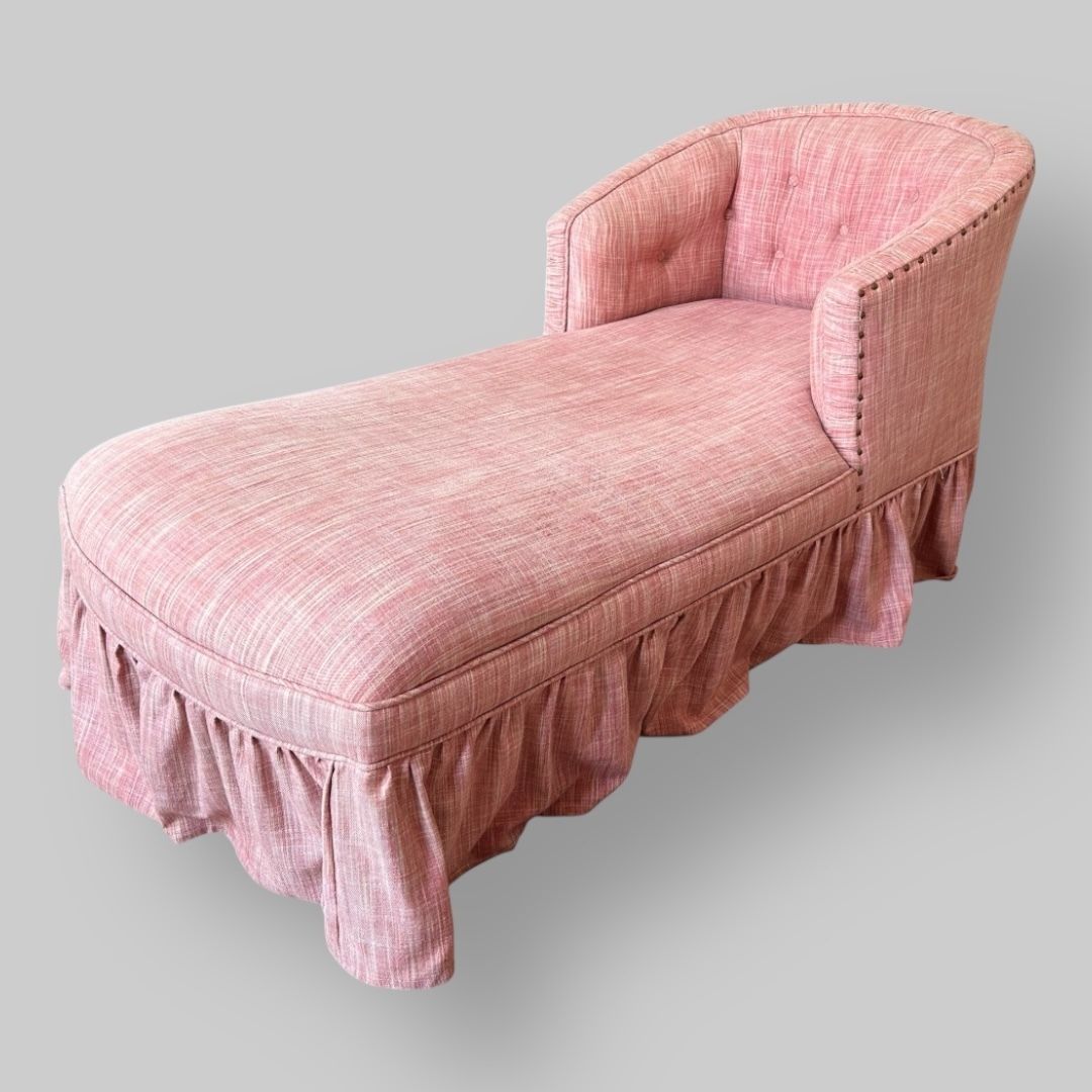 An American Style Chaise Longue In An Osbourne & Little Pink Linen