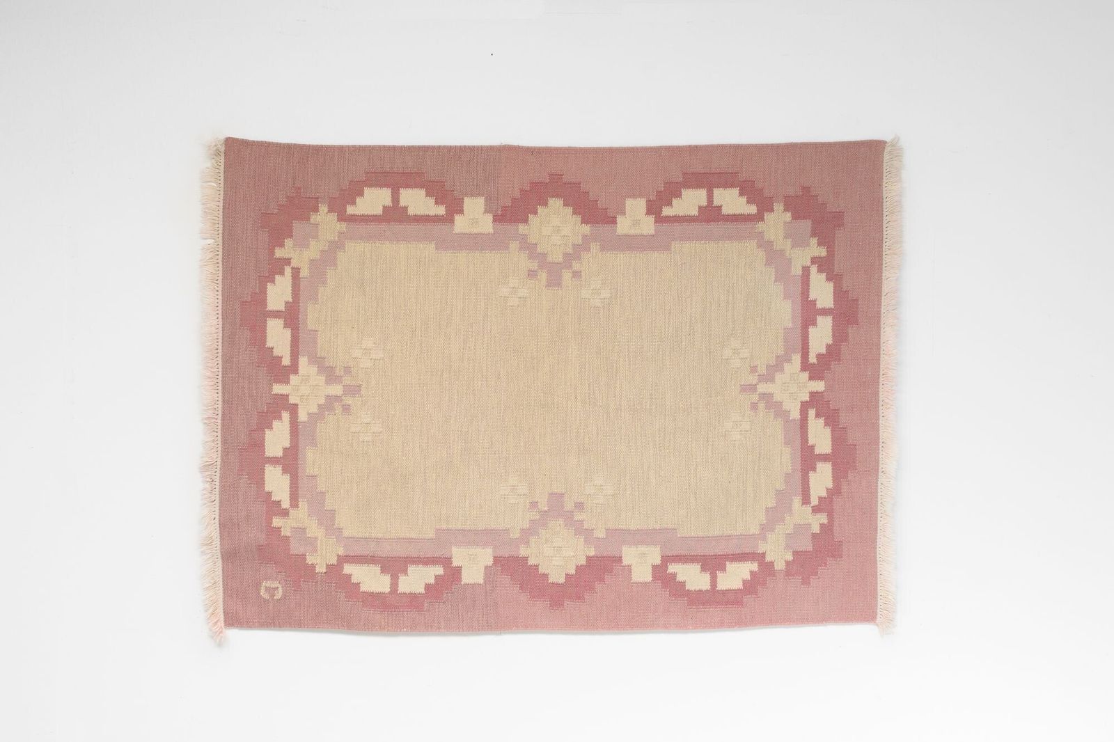 Mid Century Swedish Kilim Signed C photo furniture