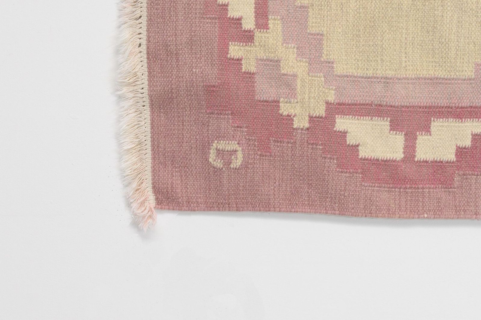 Mid Century Swedish Kilim Signed C photo vinterior
