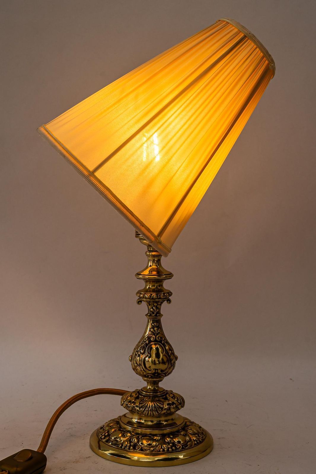 photo buy Historistic Table Lamp With Original Cut Glass Shade Vienna Around 1890s