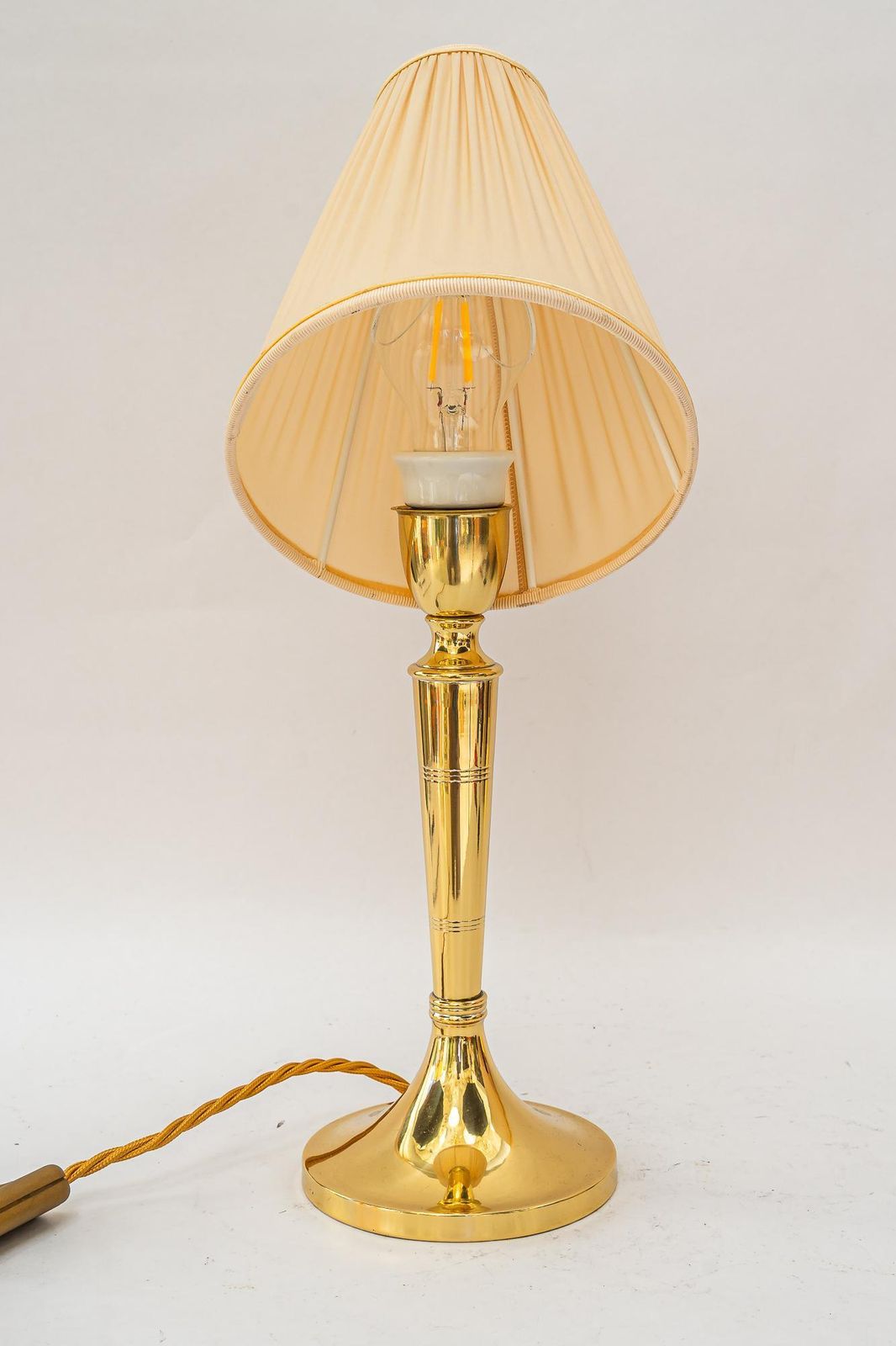 Art Deco Table Lamp With Fabric Shade Vienna Around 1920s photo vinterior
