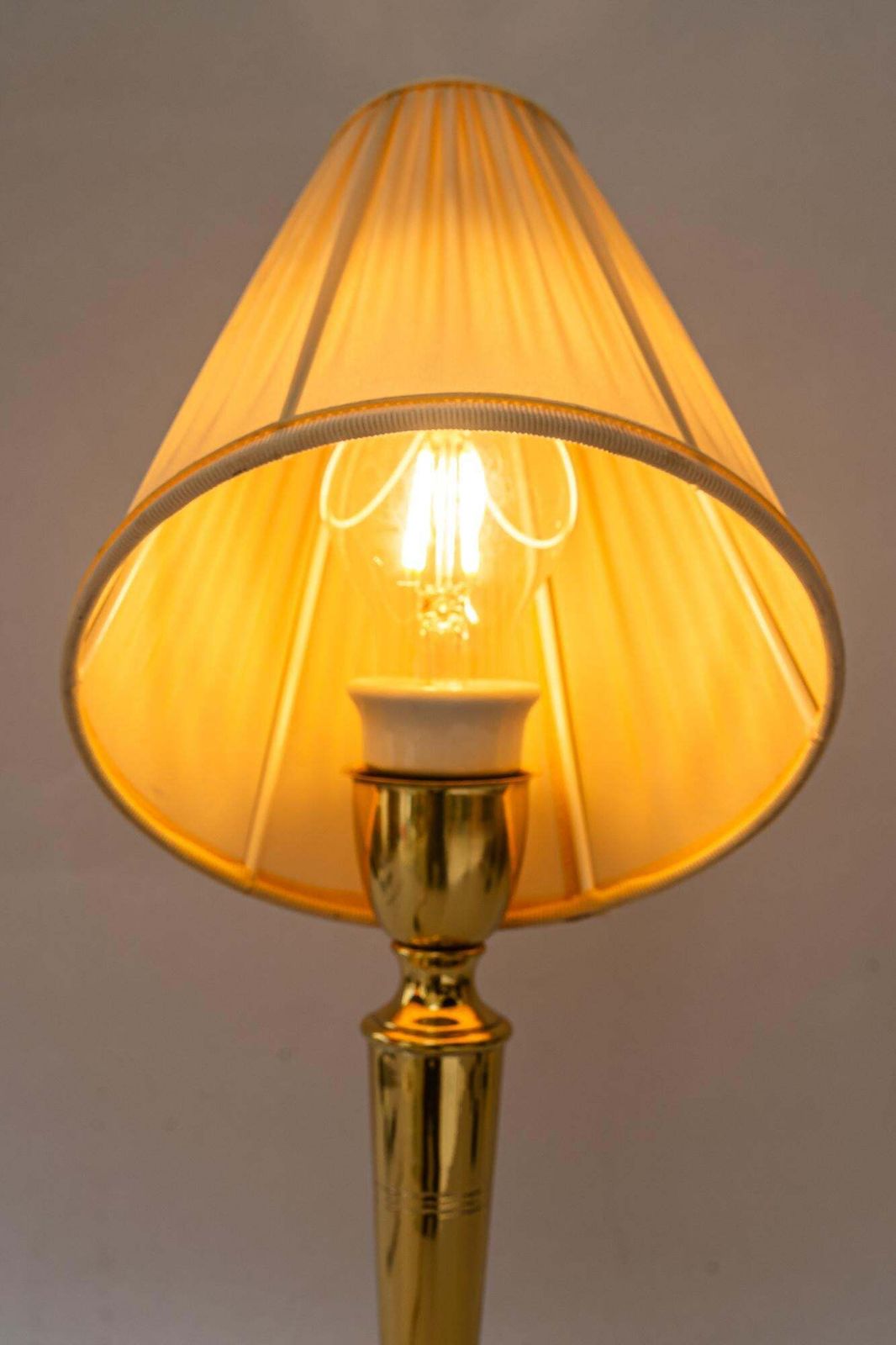 photo vintage Art Deco Table Lamp With Fabric Shade Vienna Around 1920s