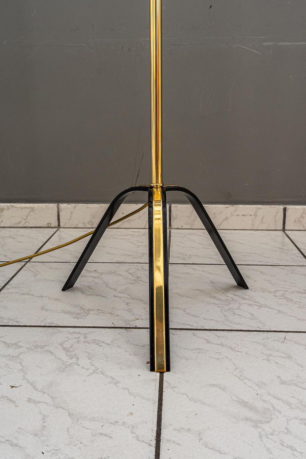 Rupert Nikoll Floor Lamp With Fabric Shade Vienna Around 1950s photo Lighting