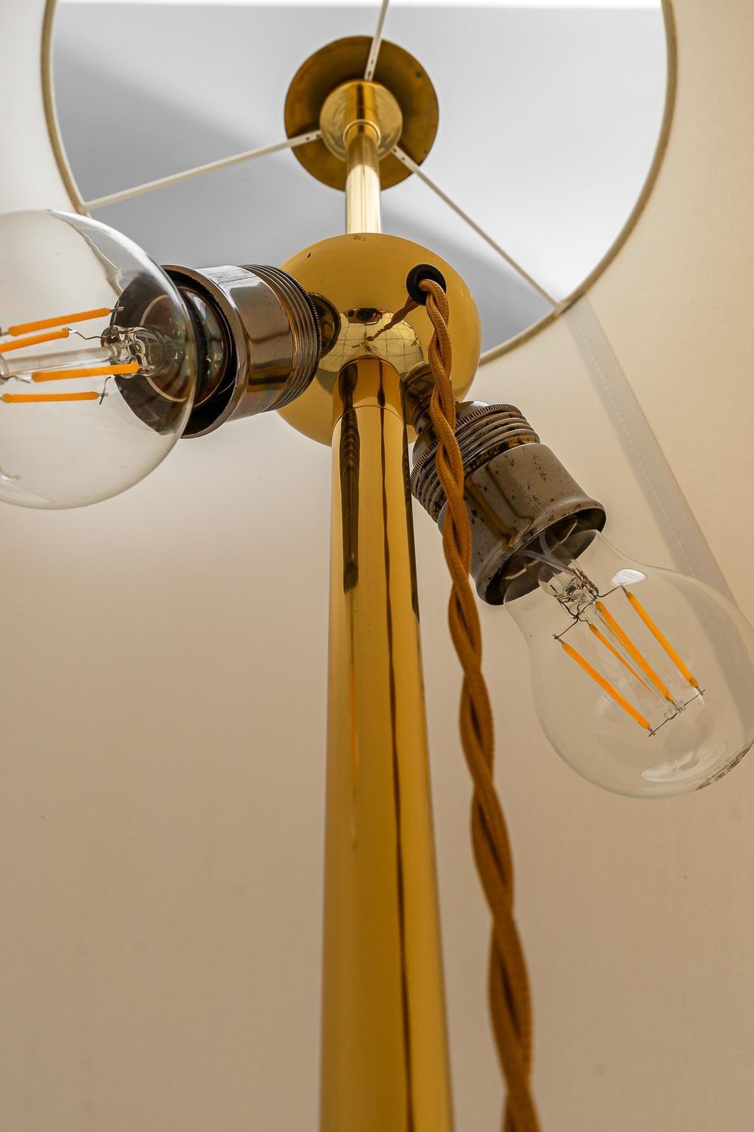 Rupert Nikoll Floor Lamp With Fabric Shade Vienna Around 1950s photo vinterior