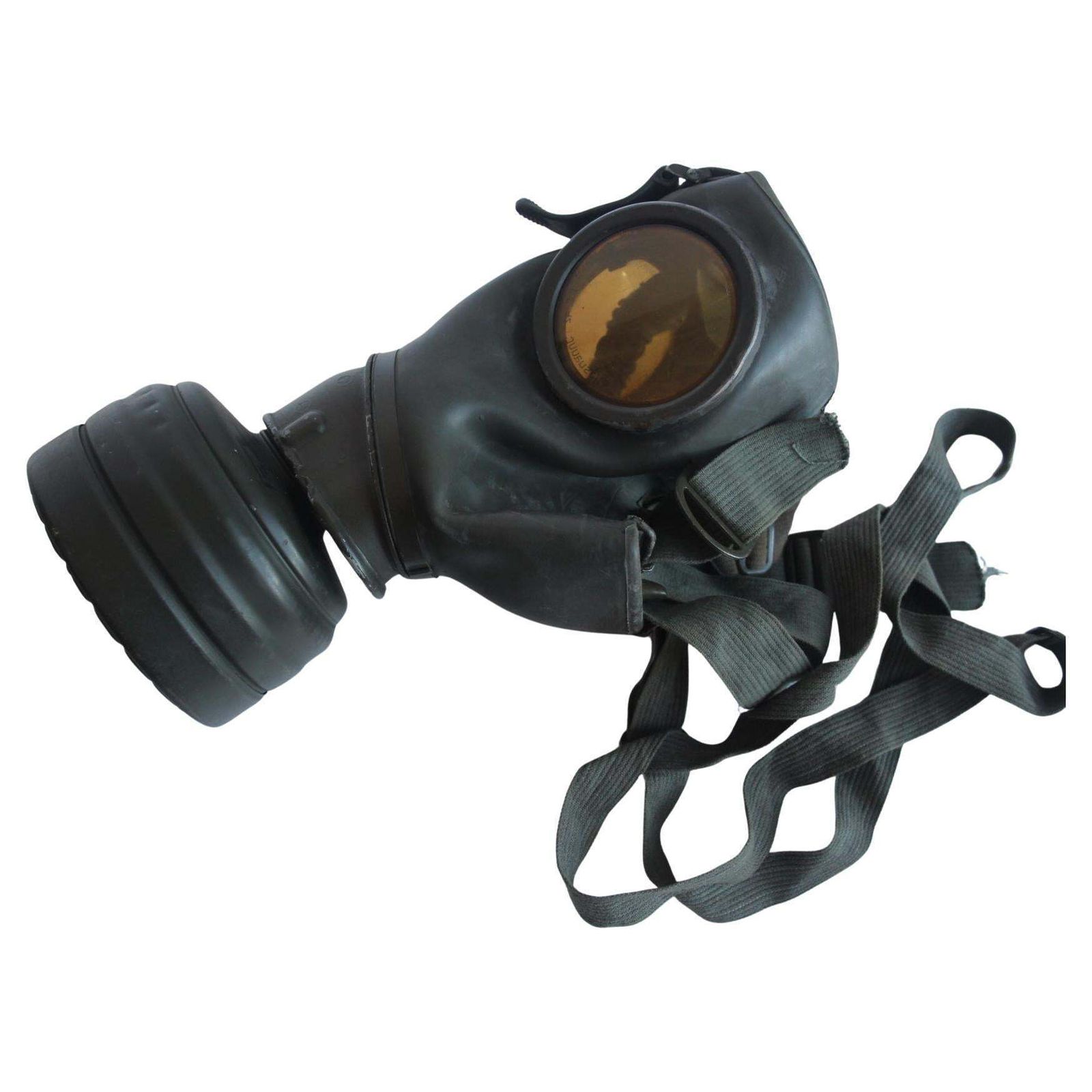 Gasmasker Uit De Tweede Wereldoorlog Met Naamplaatje En Rang Van De Soldaat, Ca. 1940