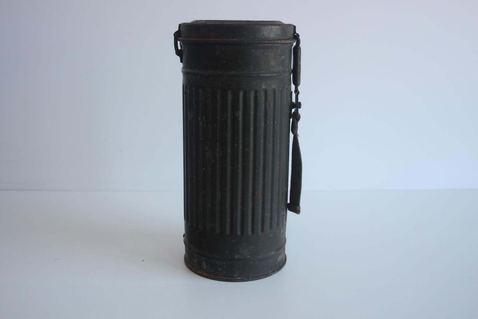 World War II Original Gas Mask With Nameplate And Soldier's Rank, Circa 1940 photo furniture