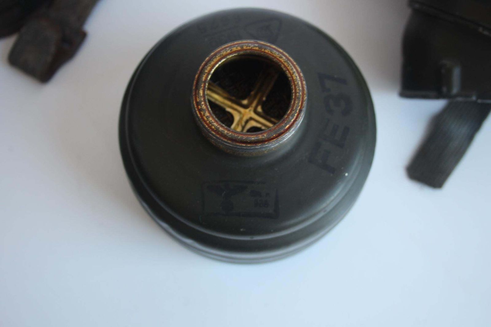 photo for sale World War II Original Gas Mask With Nameplate And Soldier's Rank, Circa 1940