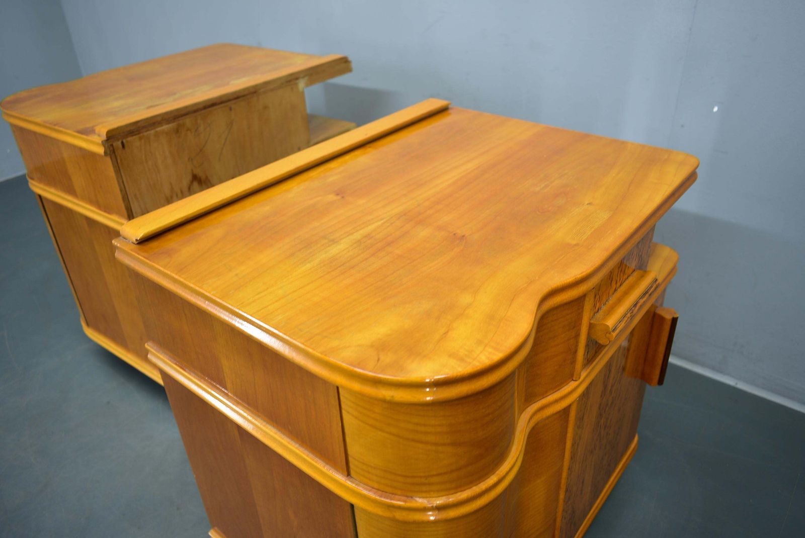 photo buy 1939s Pair Of Art Deco Bedside Tables, Czechoslovakia