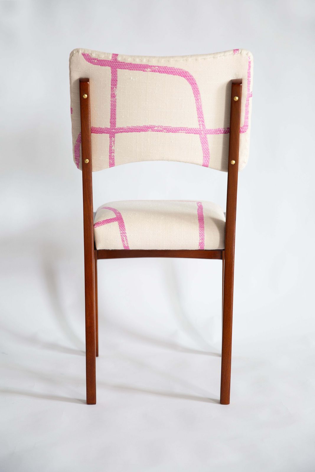 Eight Mid Century Chairs, Promenade Kafkaïenne Jacquard, By Halas, Poland, 1960s photo vinterior