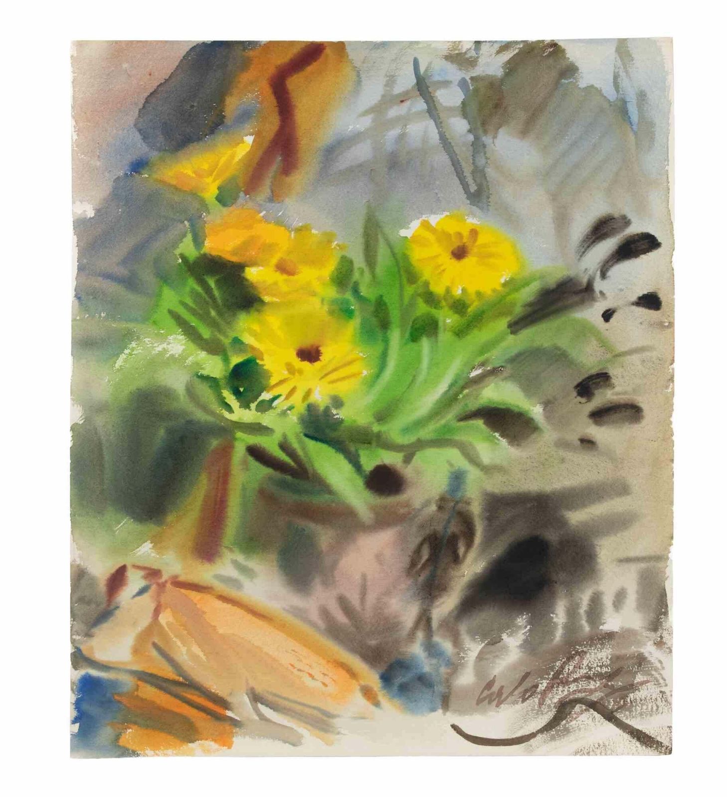 Carlo Ravagnanflowers   Drawing By Carlo Ravagnan   19711971 photo for sale