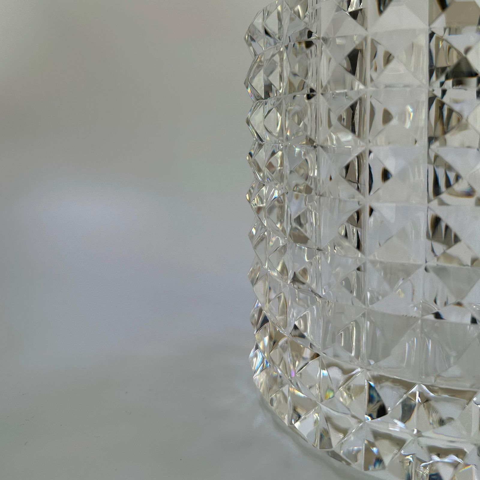 Contemporary Faceted Optical Glass Vase By Veritas, Texas Us, 2016 photo 611.0