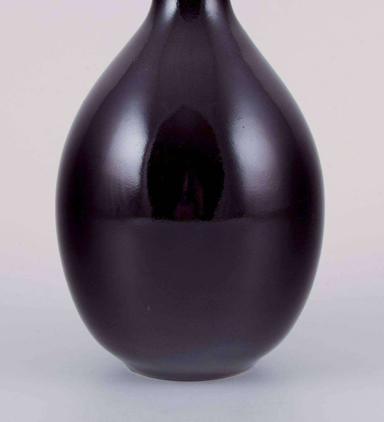 Nils Thorsson For Royal Copenhagen. Unique Stoneware Vase, Double Gourd Shaped. photo for sale