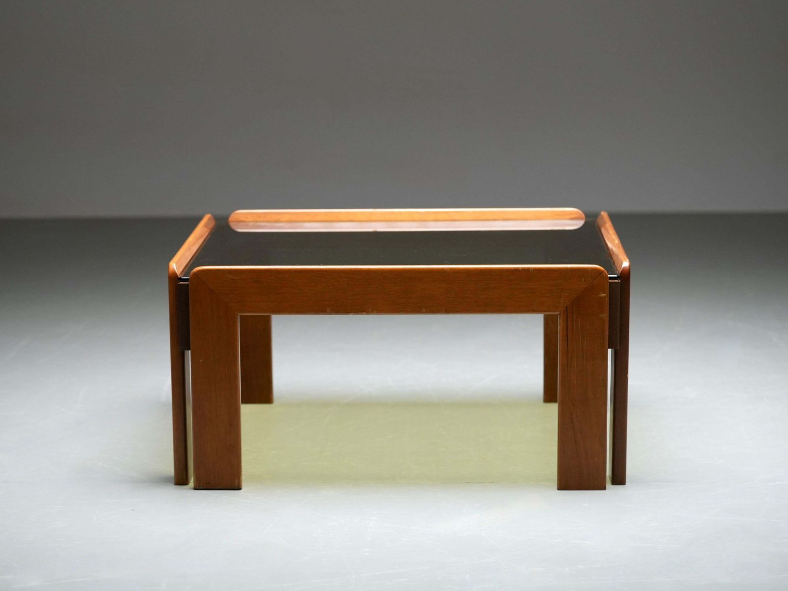 Afra And Tobia Scarpa Coffee Table In Walnut And Glass, Italy, 1960's photo furniture