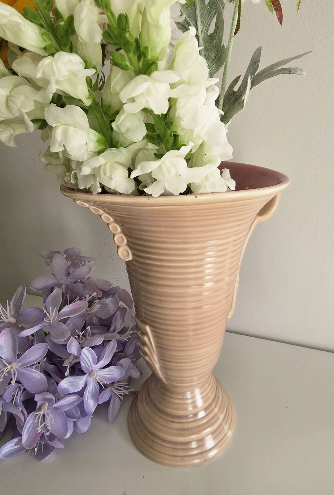 Magnificent And Unique 1920's Royal Falconware Vase In Pale Strawberry Cream photo 125.0