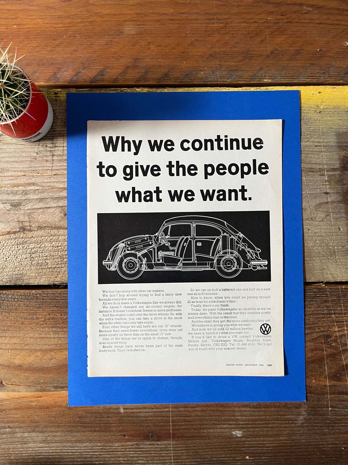 Vintage Vw Volkswagen Advertising Print   1960s