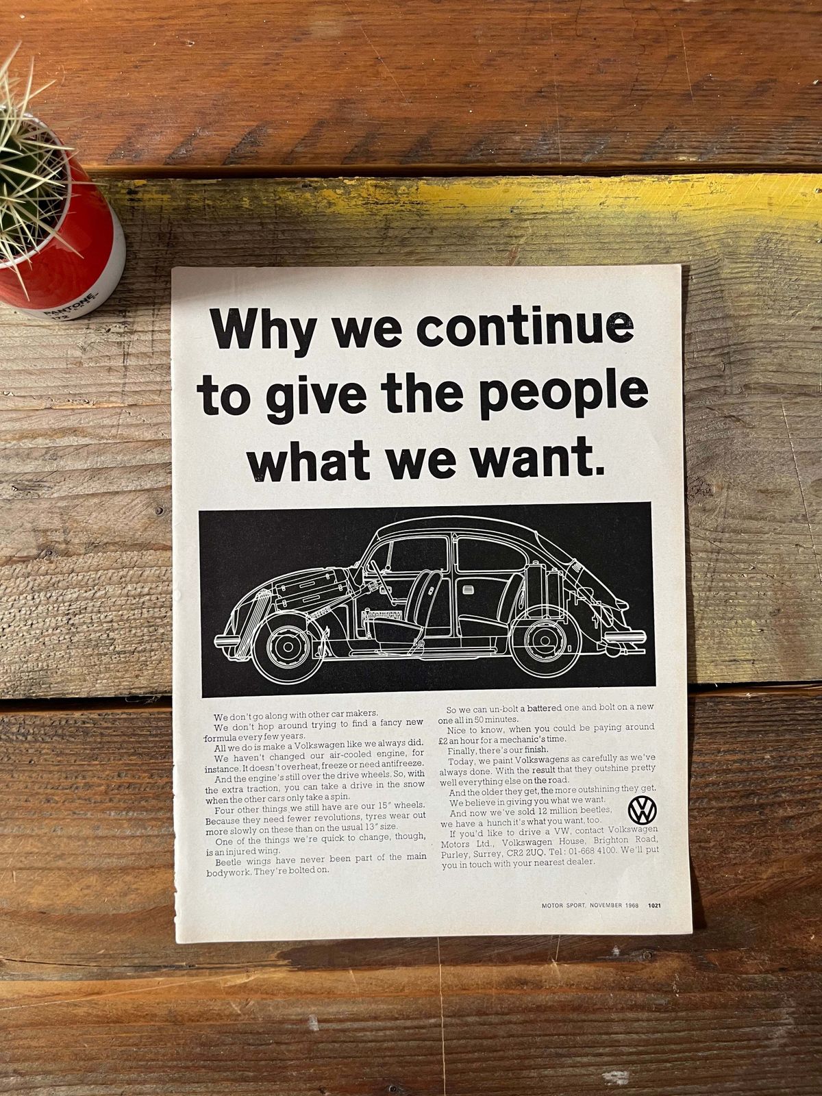 Vintage Vw Volkswagen Advertising Print   1960s photo for sale