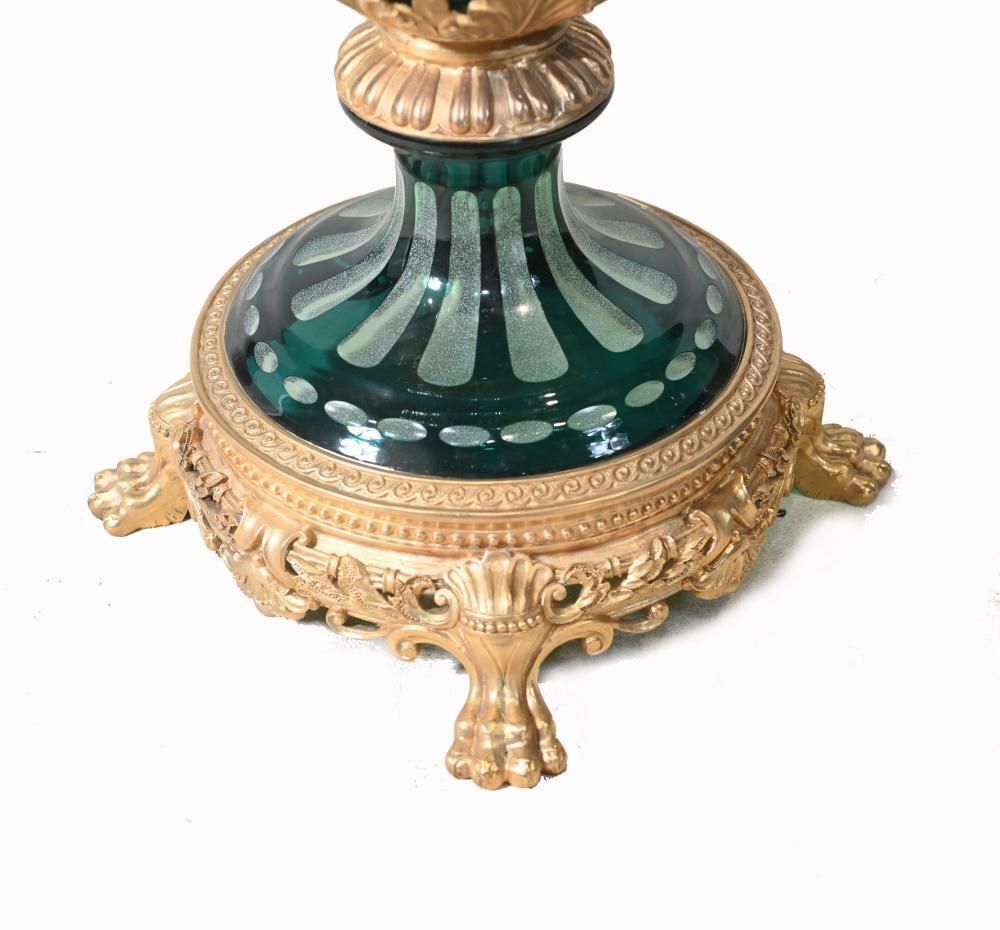 Empire Glass Ewer Jug Vase Ormolu French Urn photo for sale
