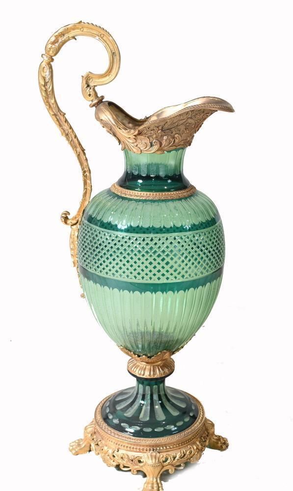 Empire Glass Ewer Jug Vase Ormolu French Urn photo vinterior