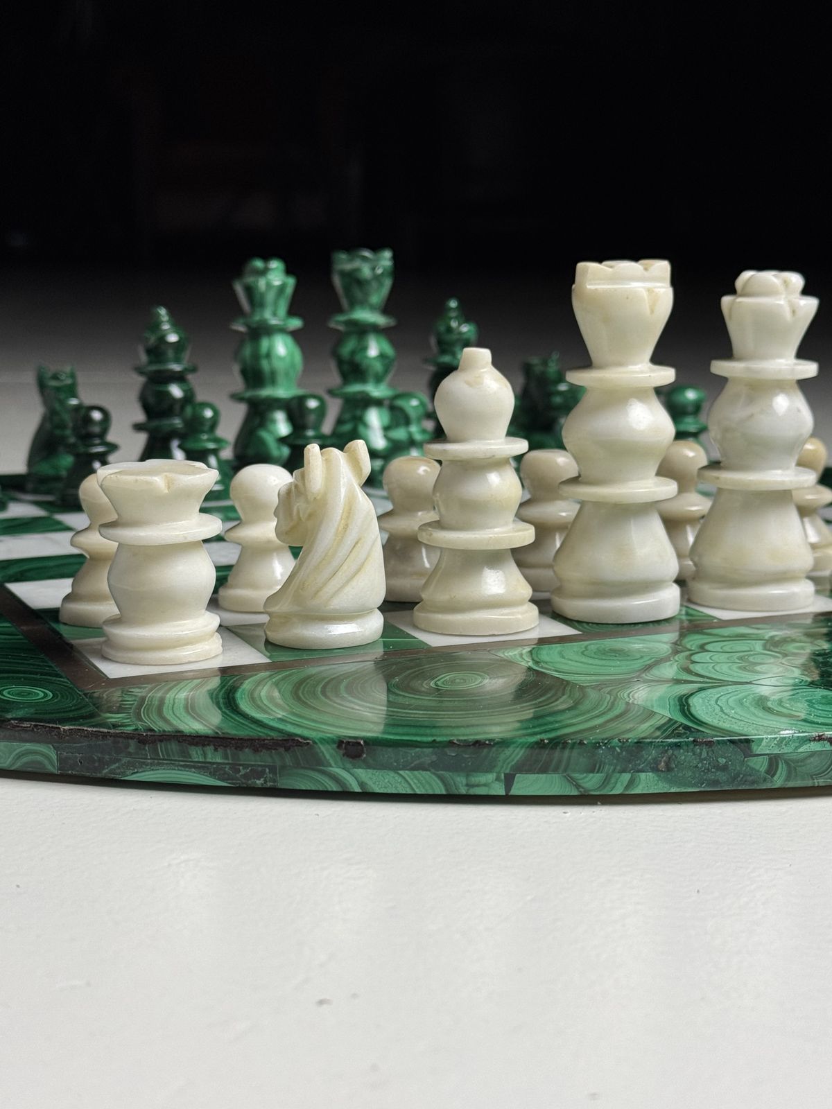 photo vintage Malachite Chess Set 1960 Congo