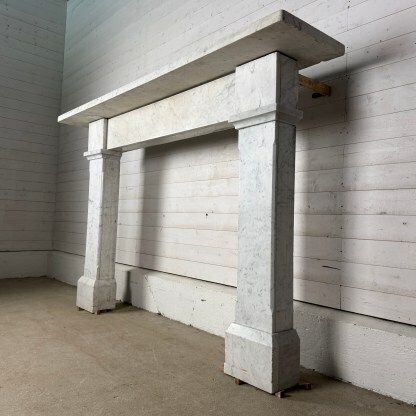 Large Antique Carrara Marble Fire Surround photo for sale