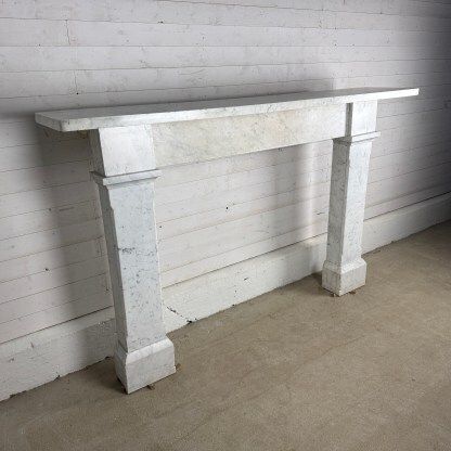 photo furniture Large Antique Carrara Marble Fire Surround