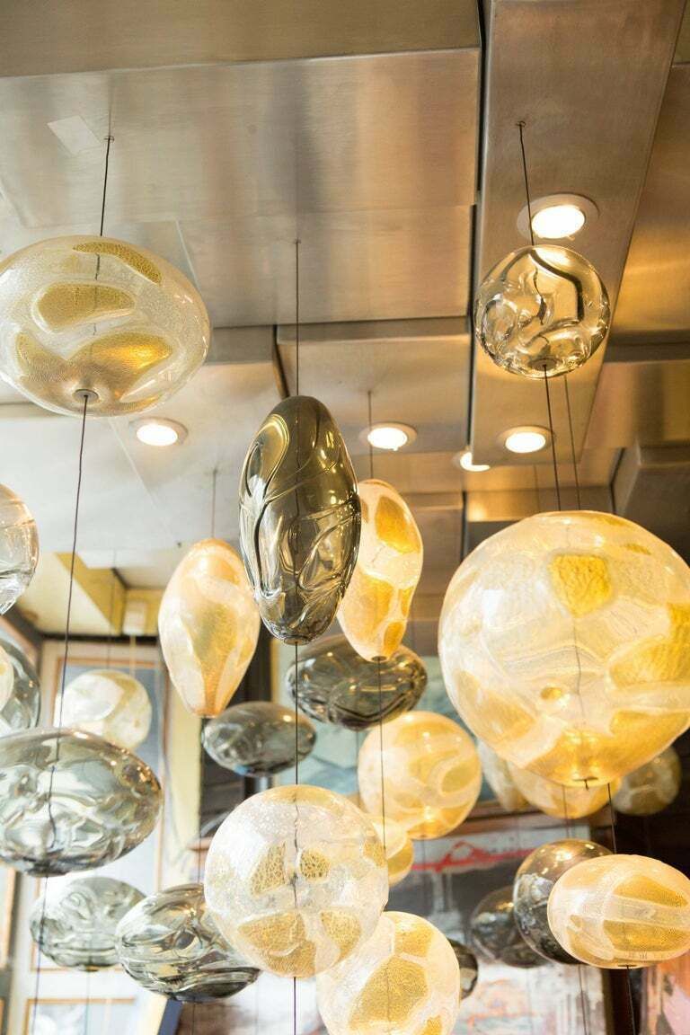 photo furniture Exquisite Handblown Glass Chandelier Light Installation By Ken Gangbar