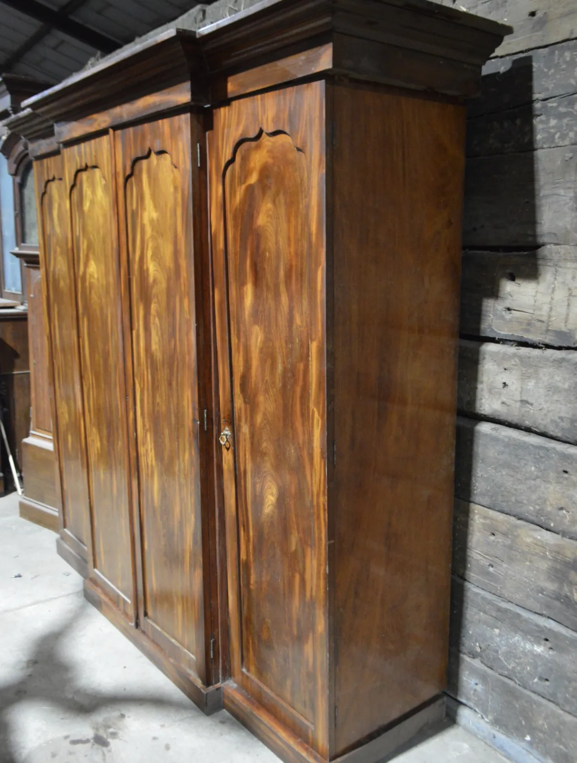 Victorian Breakfront Four Door Mahogany Wardrobe photo Furniture
