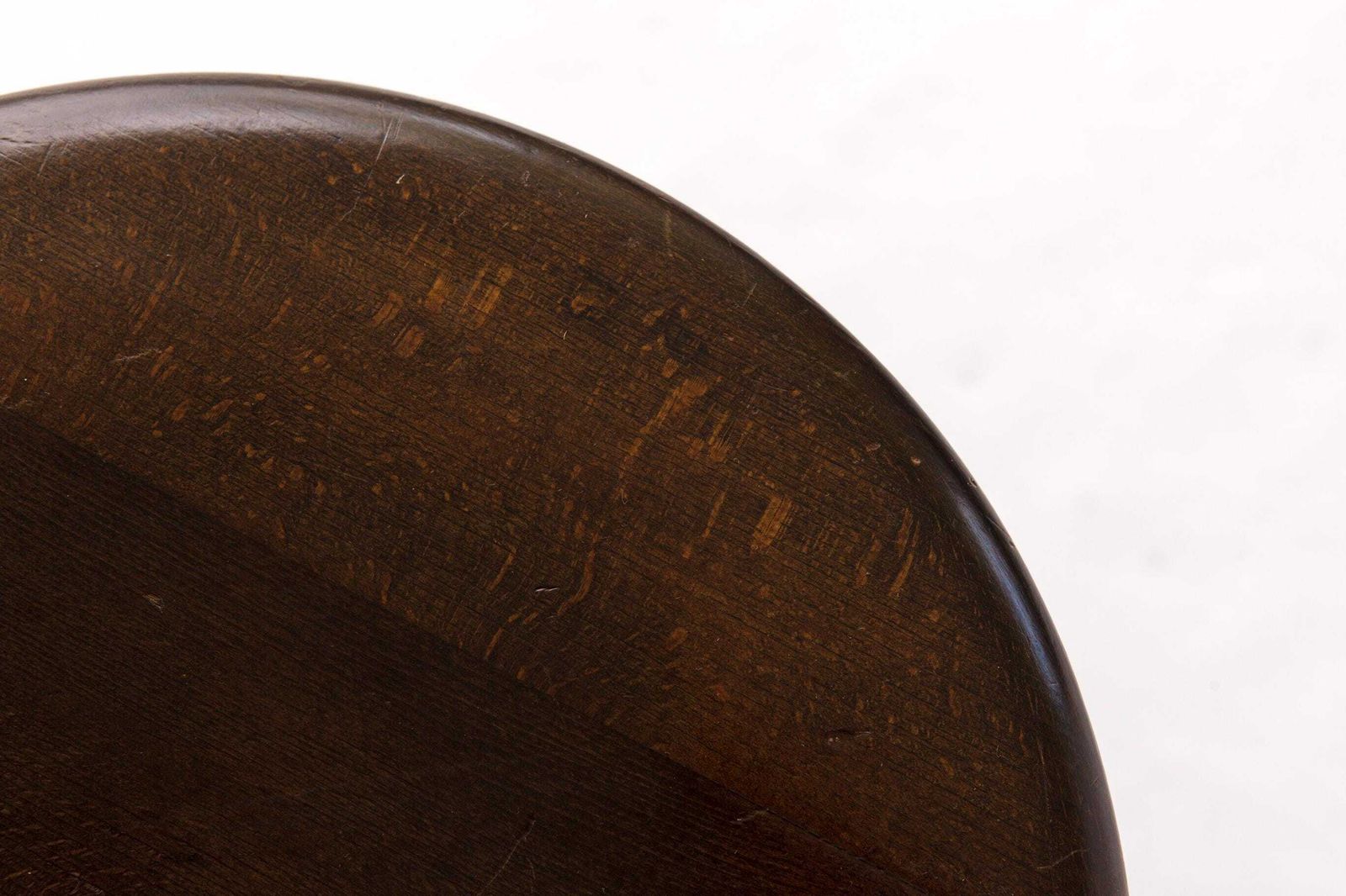 Vintage Swivel Stool – 1950s/1960s German Industrial Beech Or Oak, Dark Stain, Mid Century Design photo for sale