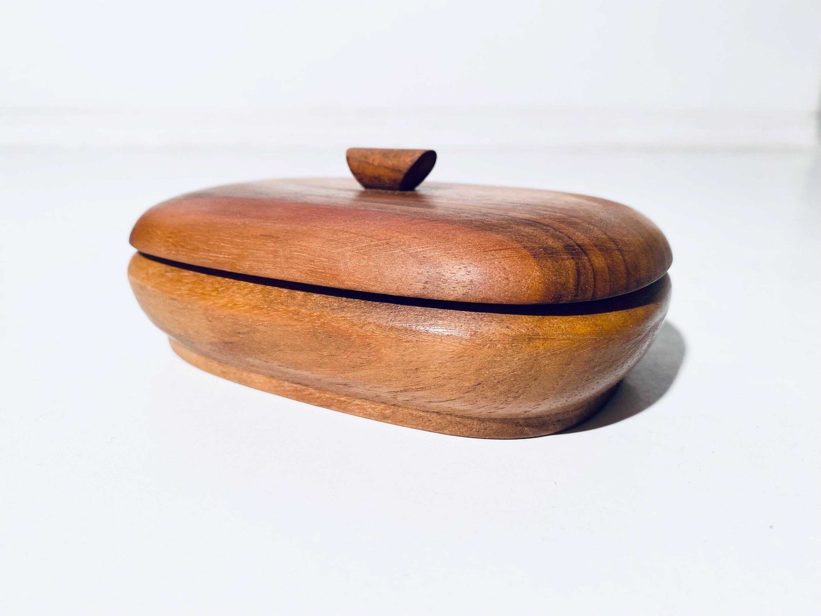 Mid Centurymid Century Teak Wooden Jewelry Box With Lid / 1950s 1960s Design photo vinterior