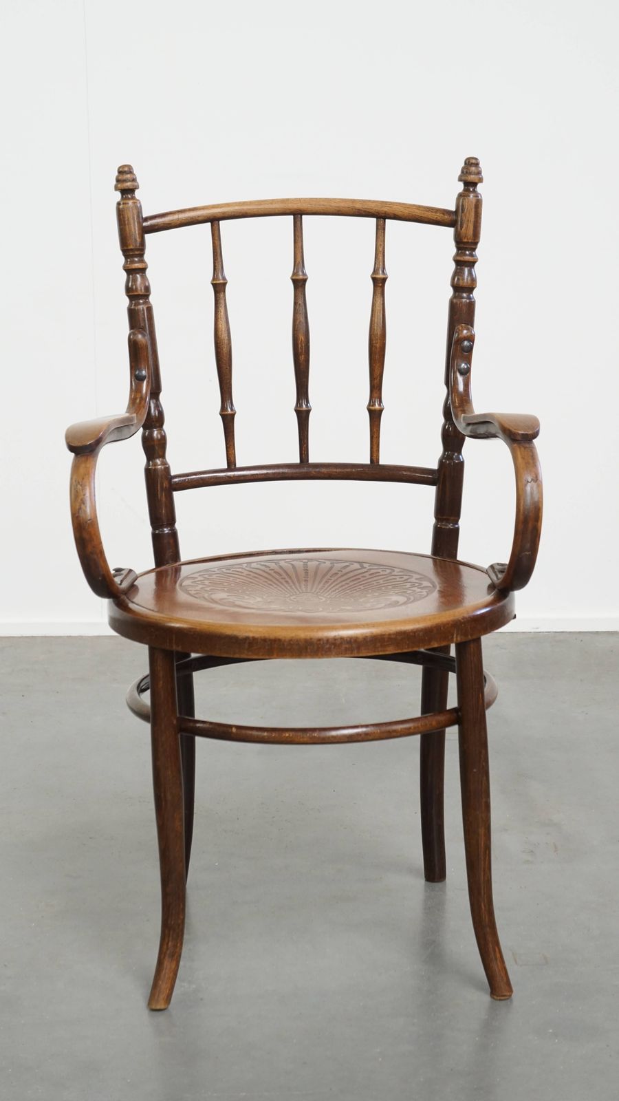Beautiful Antique Wooden Design Chair By Mundus For Thonet With Armrests With Beautiful Carvings photo furniture