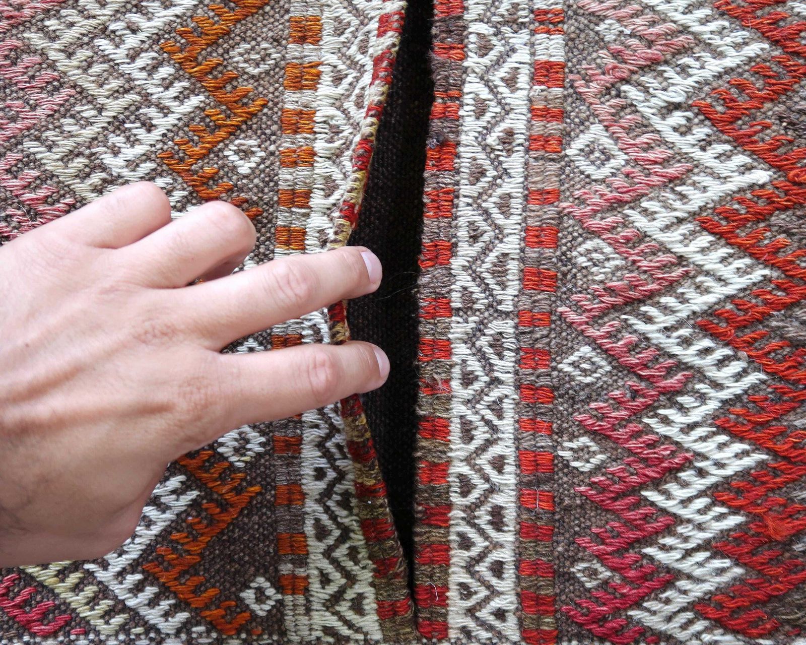 Folk Wall Wool Tapestry From Anatolia Turkiye, 1970s / Primitive, Saddle, Kilim, photo for sale