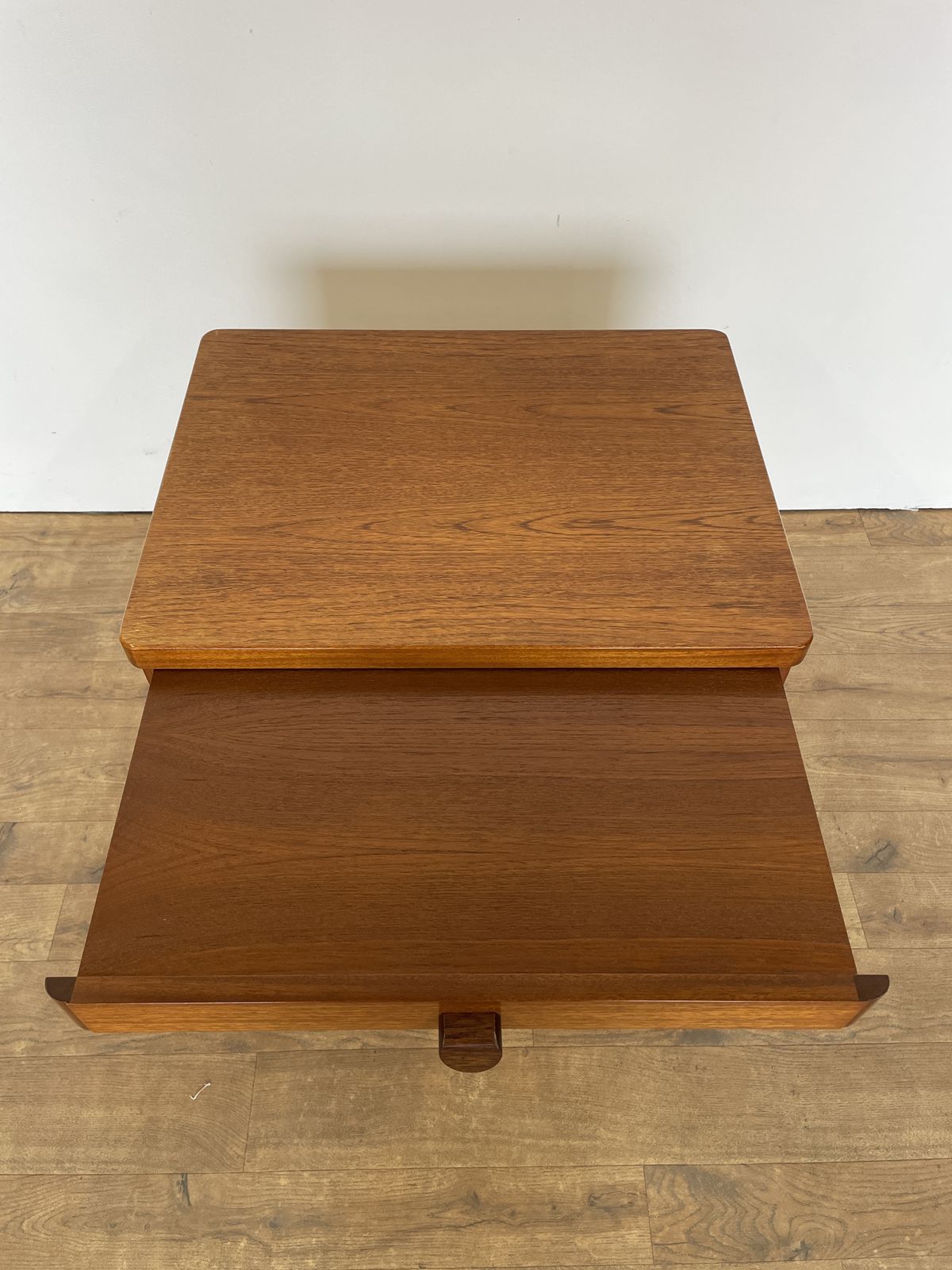 photo furniture Mid Century Stag Bedside Cabinet In Teak Veneer, 1960s