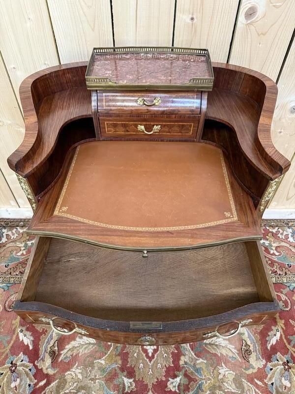 Bureau De Dame   Bonheur Du Jour Style Transition En Marqueterie photo for sale