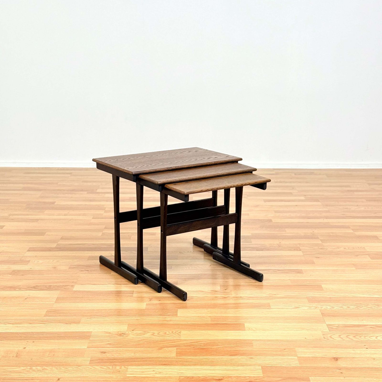 Danish Set Of Nest Of Tables In Stained Oak photo furniture
