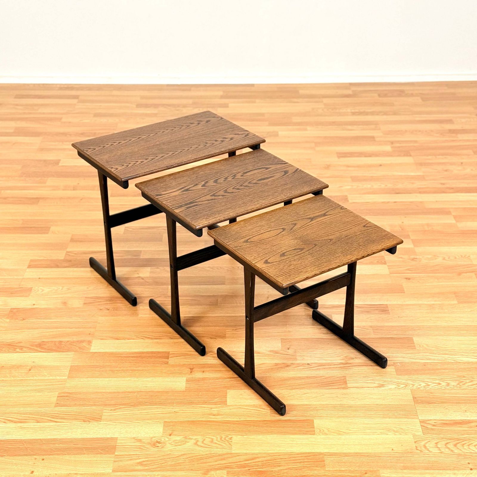 Danish Set Of Nest Of Tables In Stained Oak photo Furniture