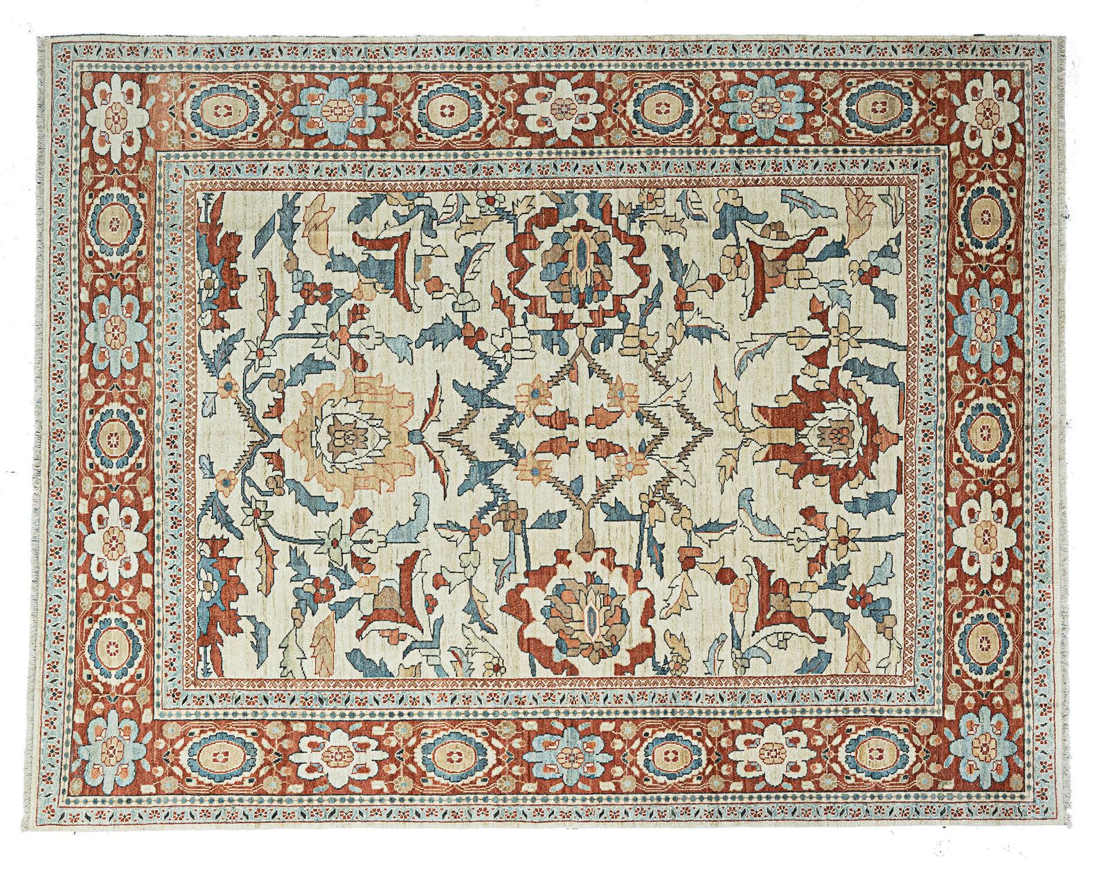 Antique Finished Sultanabad Carpet 376x298cm photo furniture