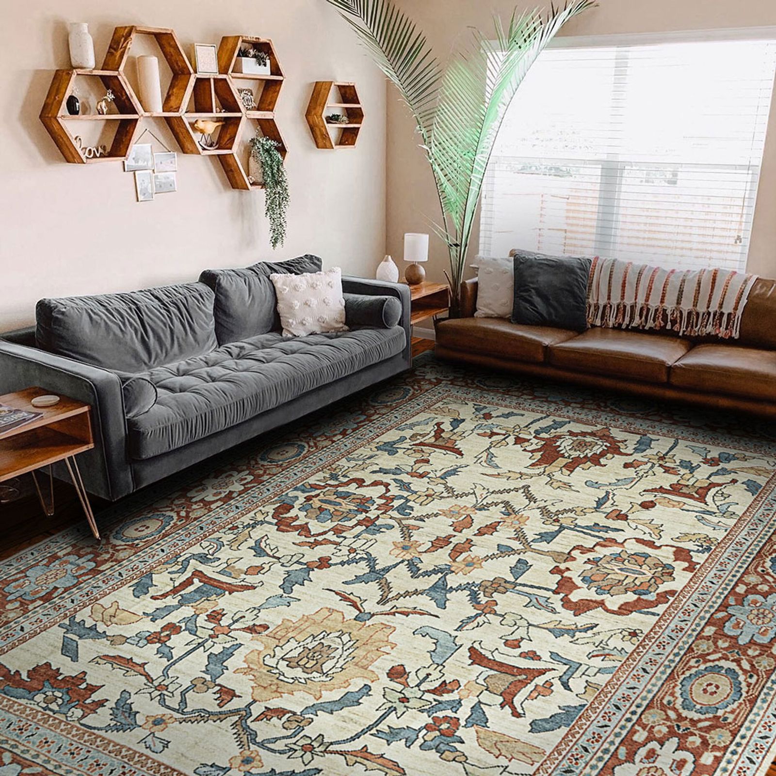 Antique Finished Sultanabad Carpet 376x298cm photo 11400.0
